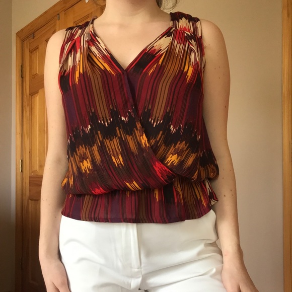 Peplum Wrap Tank Top - Picture 2 of 4